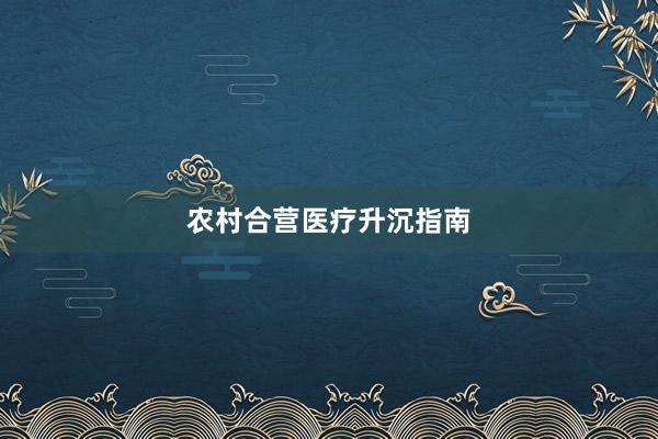 农村合营医疗升沉指南